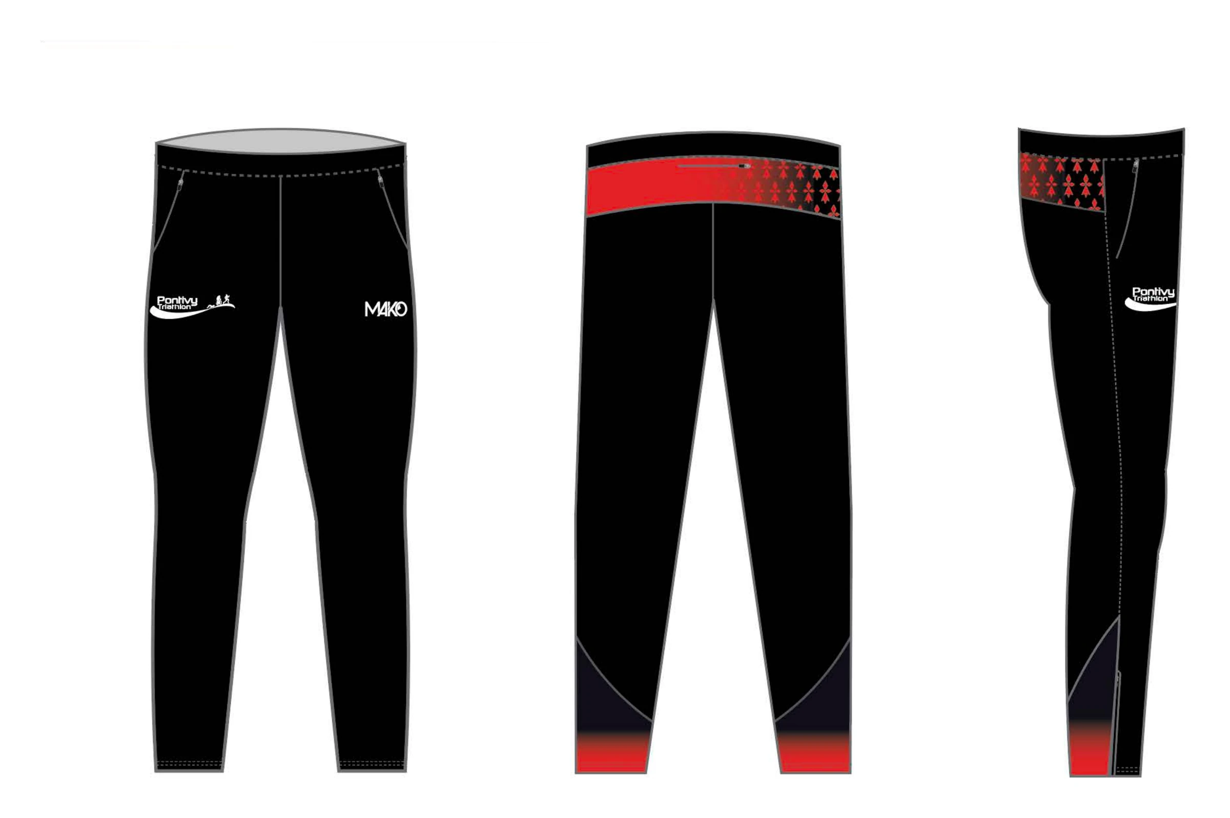 Pantalon run Pro, face, dos et profil