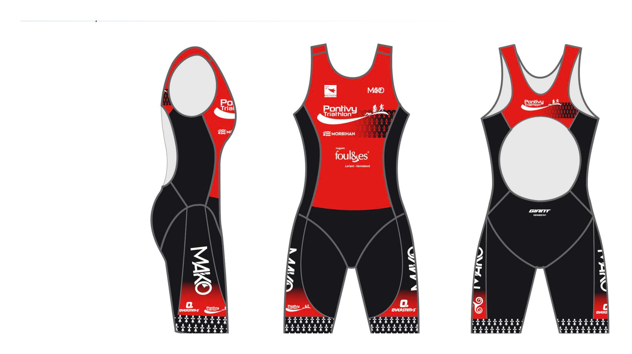 Trifonction Team femme, trois vues