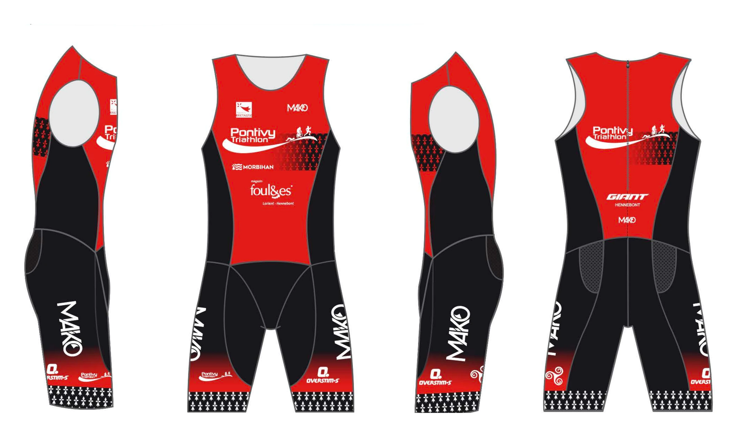 Trifonction Team zip dos, quatre vues